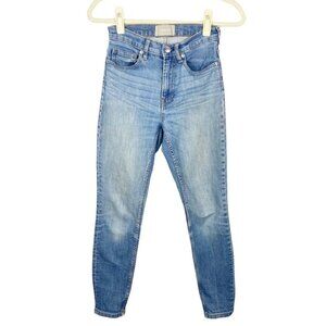 Everlane Womens High Rise Skinny Jeans Washed Blue Wash Ankle Size 25 Regular